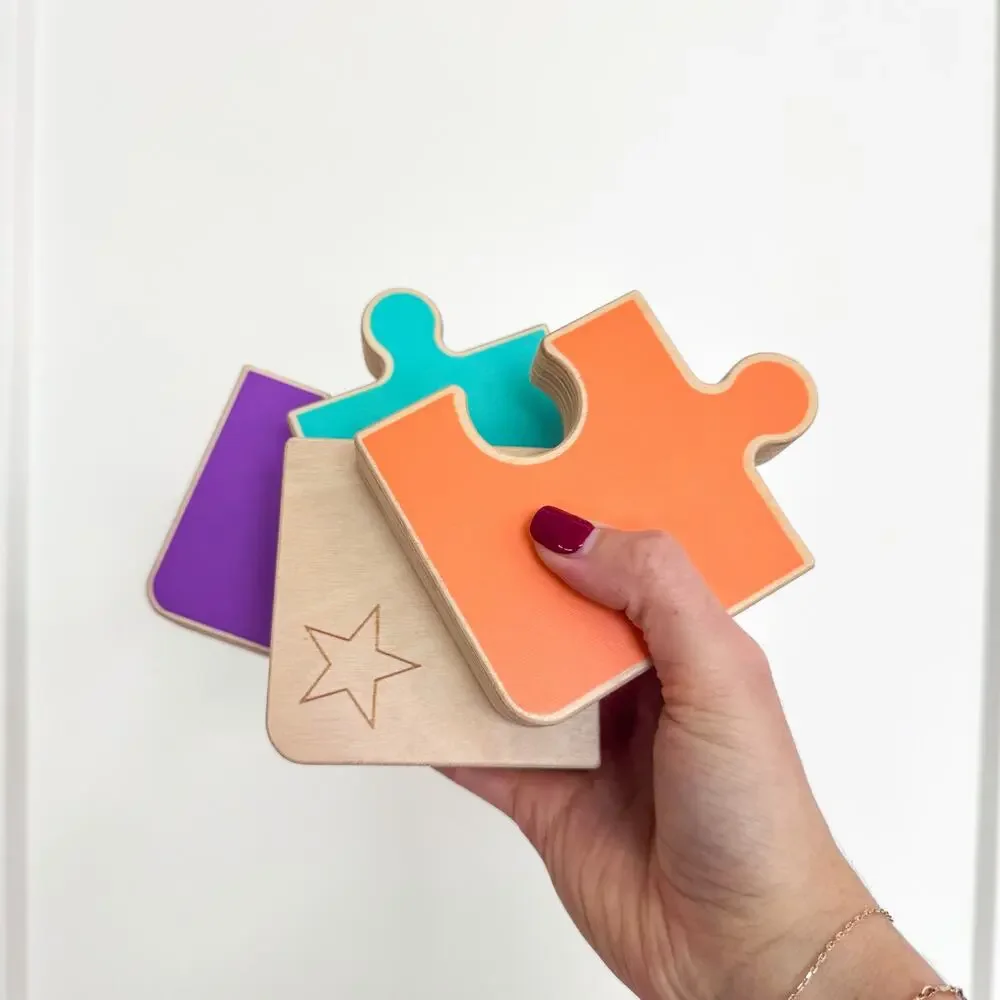 Lovevery 4 pcs Chunky Wooden Double-Sided The Companion Play Kit Jigsaw Puzzle